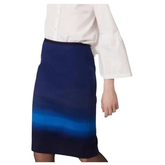 LOFT Women's Blue Ombre Straight Pencil Skirt - SIZE !0 - Picture 4 of 11